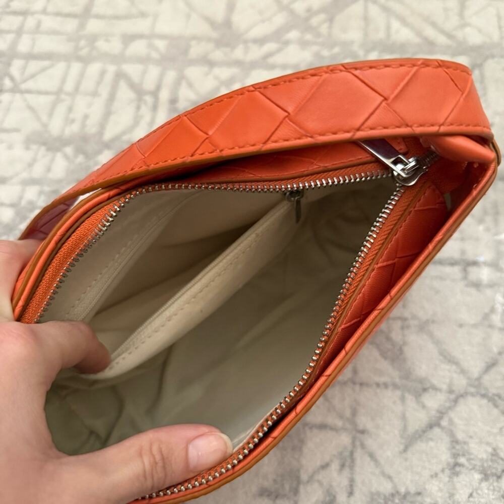 Bold Orange Woven Handbag Statement Shoulder Purs… - image 5